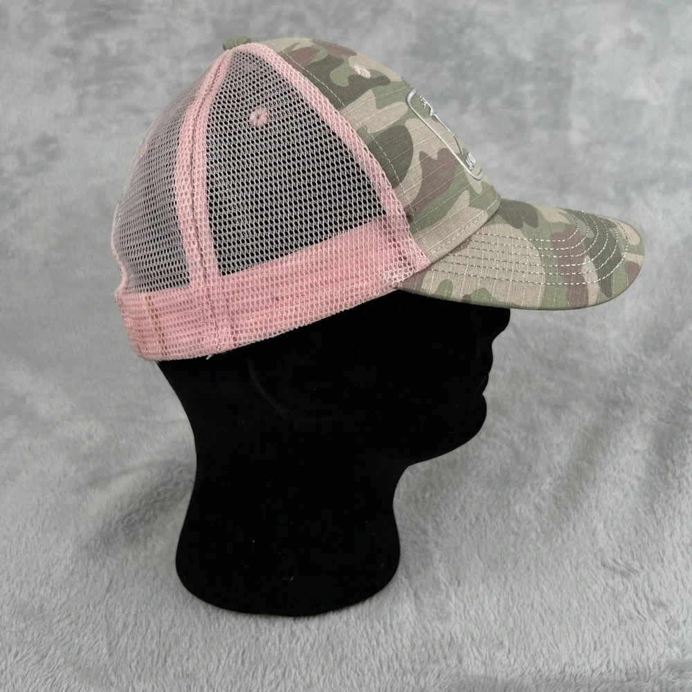 John Deere Camo Pink Mesh Trucker Hat OS Women Rhinestone Logo Snapback Cap